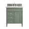 James Martin Vanities Brittany 30in Single Vanity, Smokey Celadon w/ 3 CM Eternal Jasmine Pearl Top 650-V30-SC-3EJP - alternate 1